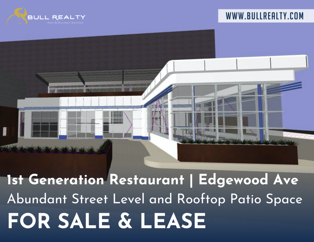 1st Generation Restaurant | Edgewood Avenue | Abundant Street Level and Rooftop Patio Space | For Sale & Lease