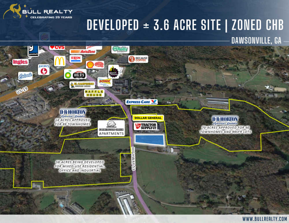 Developed ± 3.6 Acre Site | Zoned CHB