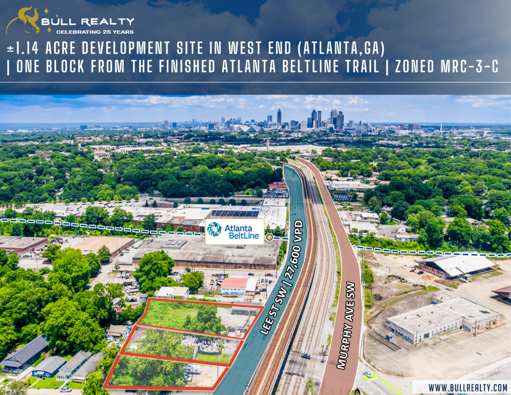 ±1.14 Acre Development Site In West End (Atlanta, GA) | One Block From The Finished Atlanta Beltline Trail | Zoned MRC-3-C