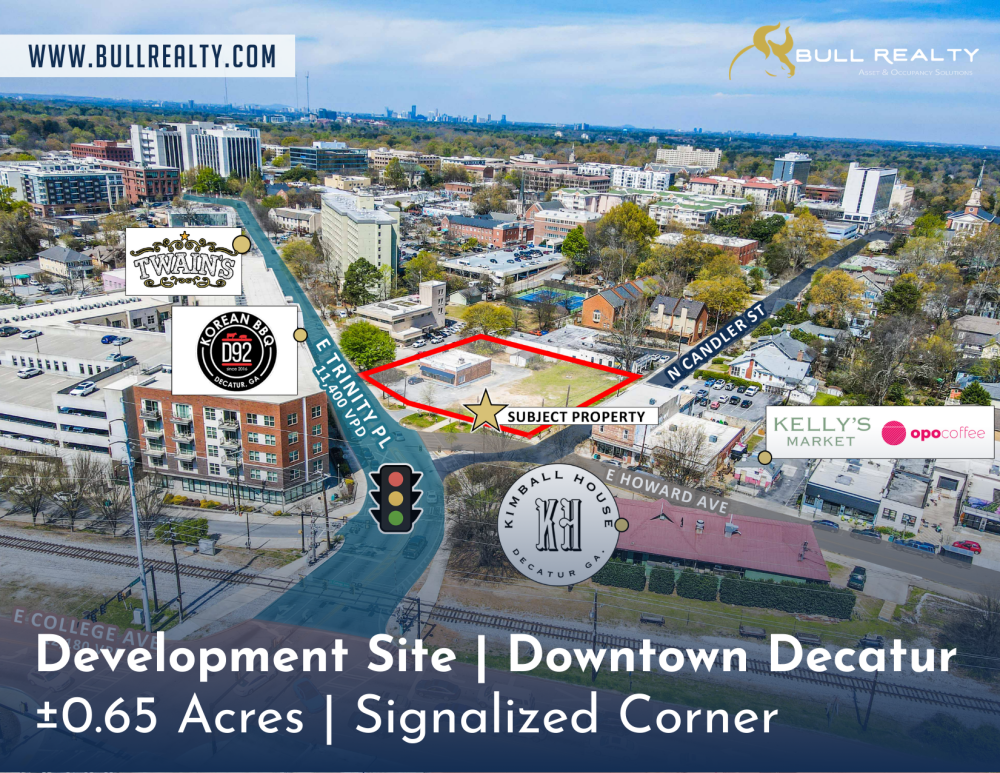 Development Site | Downtown Decatur | ±0.65 Acres | Signalized Corner 
