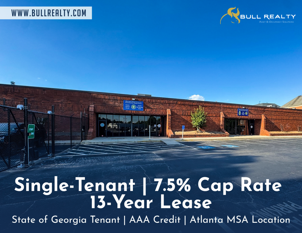 Single-Tenant | 7.5% Cap Rate | 13.5-Year Lease | State of Georgia Tenant | AAA Credit | Atlanta MSA Location