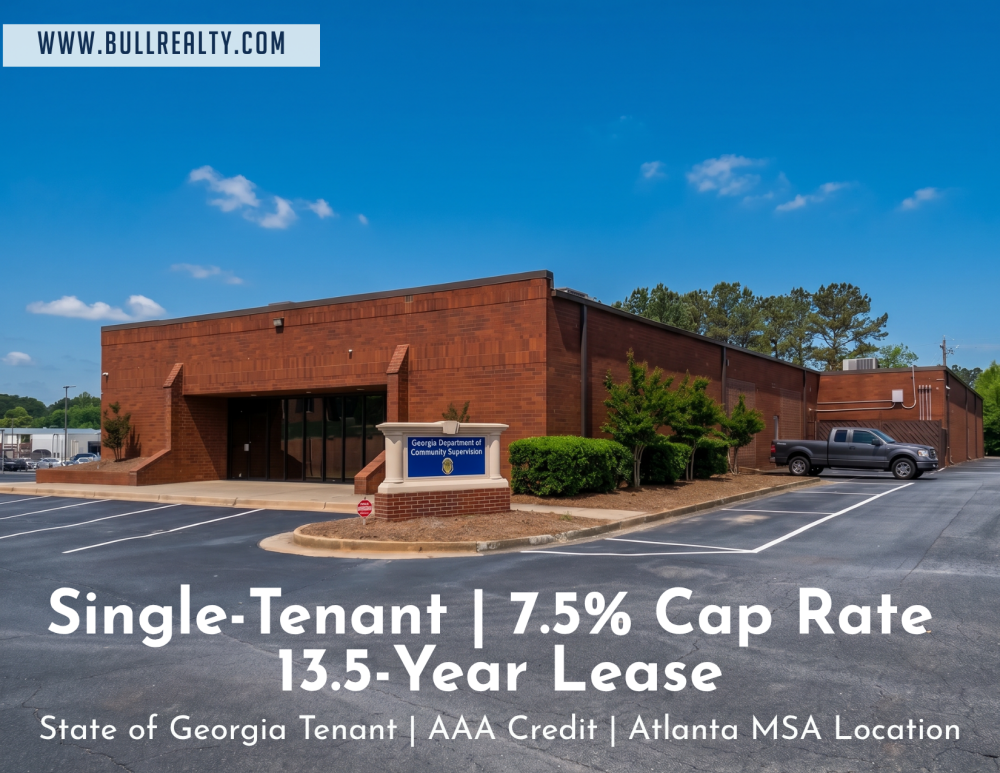 Single-Tenant | 7.5% Cap Rate | 13.5-Year Lease | State of Georgia Tenant | AAA Credit | Atlanta MSA Location