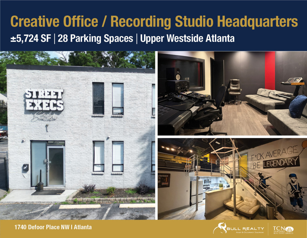 Creative Office / Recording Studio Headquarters | ±5,724 SF | 28 Parking Spaces | Upper Westside Atlanta
