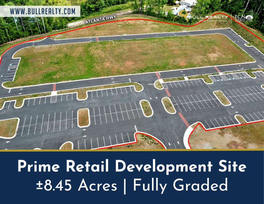 Prime Retail Development Site | ±8.45 Acres | Fully Graded | Atlanta Highway Frontage