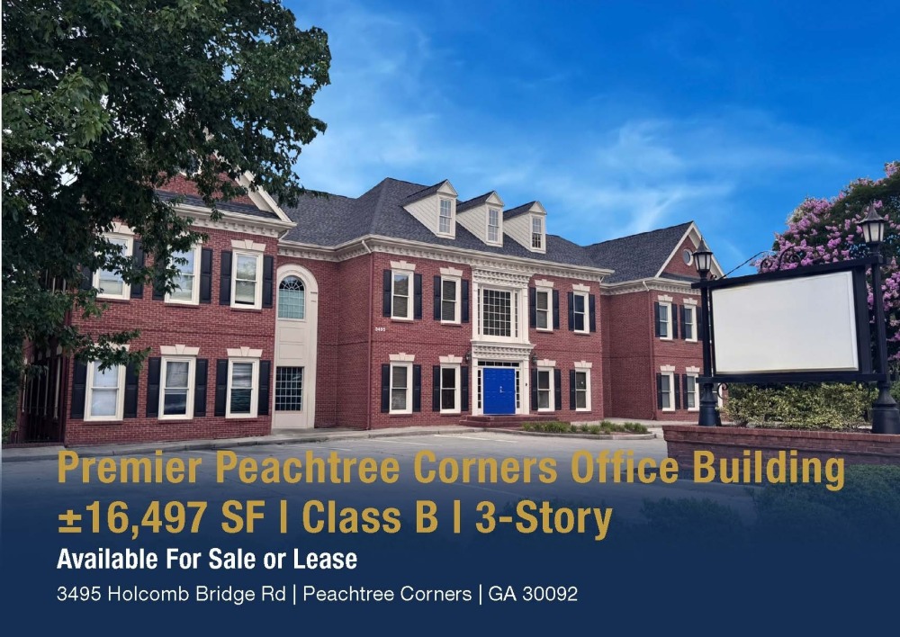 Premier Peachtree Corners Office Building ±16,497 SF | Class B | 3-Story | Available For Sale or Lease