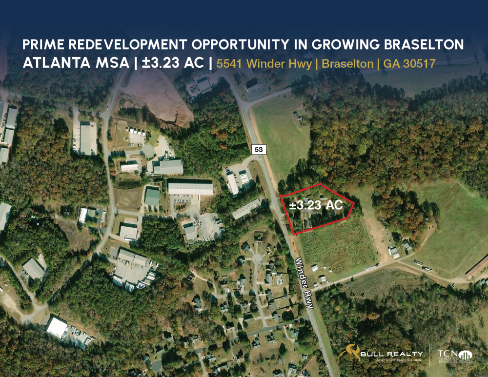 Prime Redevelopment Opportunity in Growing Braselton | Atlanta MSA | ±3.23 AC